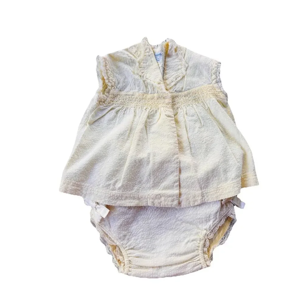 Darling Vintage Alexis Handi Panti Baby Girl’s Yellow Top & Diaper Cover Medium